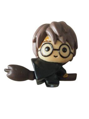 Harry Potter on His Broom Cake or Pencil Topper Play Figure 1.5" Chibi